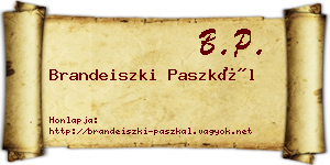 Brandeiszki Paszkál névjegykártya