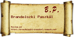 Brandeiszki Paszkál névjegykártya